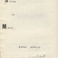 Title Page, George Bowering, Sitting in Mexico (1965)