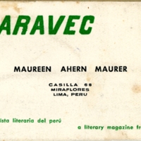 Editor Maureen Ahern Maurer&#039;s Haravec business card. 